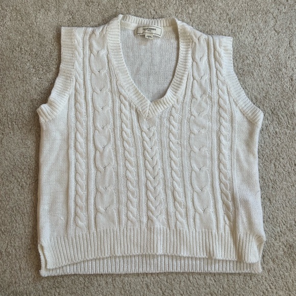 Cream Cable Knit Sweater Vest - Picture 1 of 3